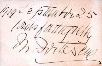Original signature, 1919 September 25, Yours faithfully, J W Fortescue - (Webmaster's Collection)