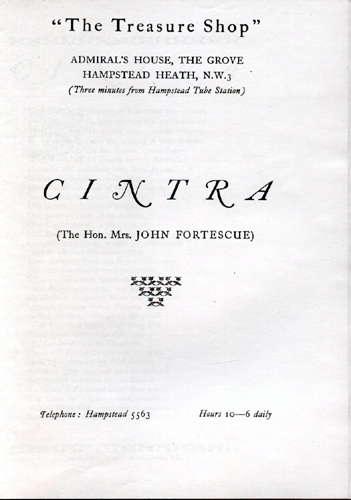 Cintra advert for the Treasure Shop